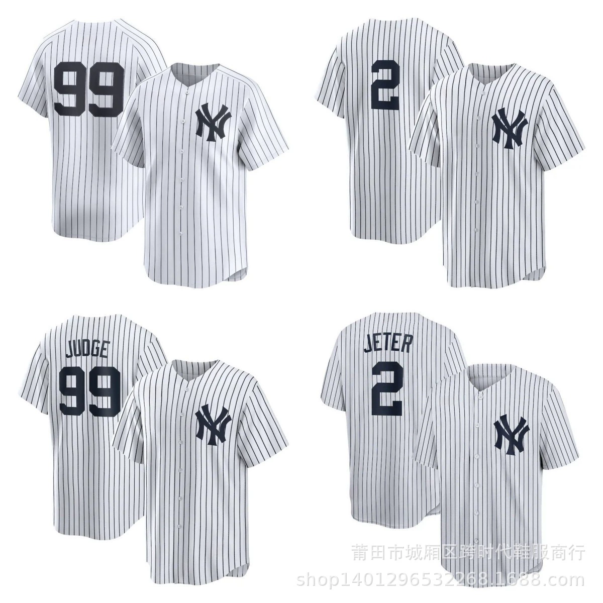 Оптовая продажа бейсбольной одежды MLB Yankees Джерси NEW YORK Yankees #99JUDGE # 2JETER Вышивка