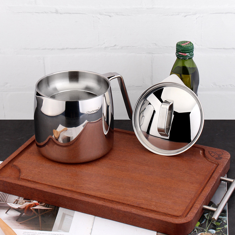 Chockmen Zhuo Deming 18 / 10 olla de aceite de acero inoxidable cocina doméstica almacenamiento de aceite filtrado residuos de leche de soja tanque de aceite