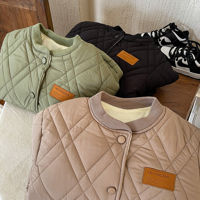 2024 nuevo otoño y invierno ropa interior para niños con chaqueta de algodón de lana de moda