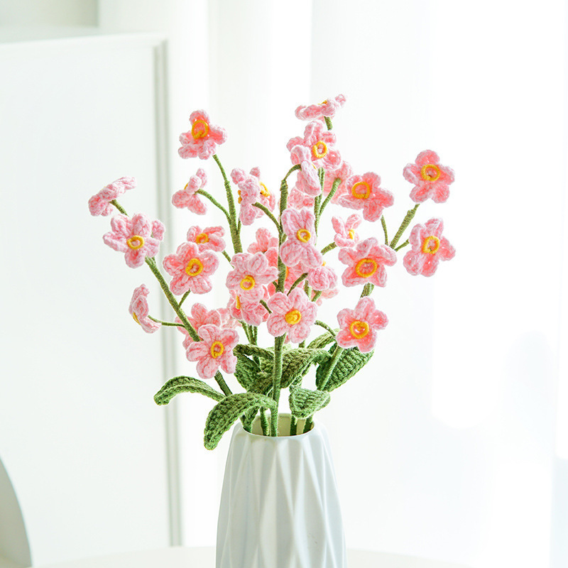 クロスボーダーの手編みの完成品の小さい花束は花の毛糸のメリヤスの花束を模倣します。|undefined