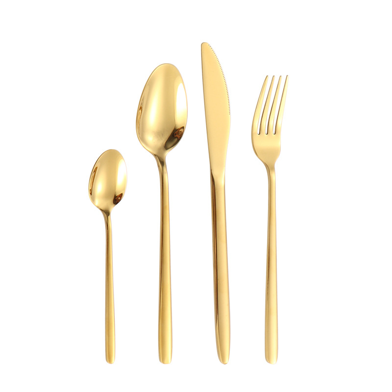 Productos transfronterizos de acero inoxidable cuchillo y tenedor cuchara set 16 / 24 piezas set redondeada engrosado cuchillo y tenedor cuchara set de filete