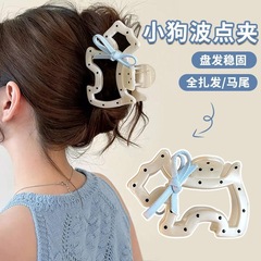 デザイン感衝突色クリップ色合わせ子犬ヘアクリップ女性高級感大ヘアクリップ後頭部サメクリップ髪飾り