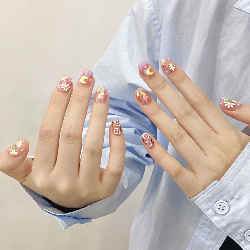 Pure Hand-Dressed Jia Chunri Oil Painting Little Daisy Nail Art Ins Relief Painting Wind Hand-painted Nail Art False Nail Patch Pure Hand-Dressed Jia Chunri Oil Painting Little Daisy Nail Art Ins Relief Painting Wind Hand-painted Nail Art False Nail Patch