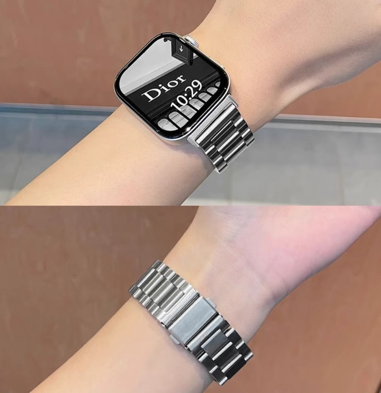 适用华为Watch FIT3/4米兰尼斯金属磁吸回环表带三株精钢手表带|undefined