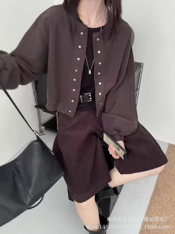 琪镌绘制卫衣开衫短外套女早春秋2025新款欧货女装时尚棒球服夹克|undefined
