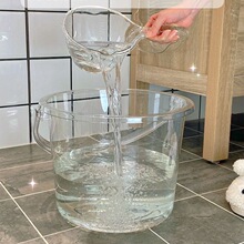 透明水桶亚克力家用塑料桶透明桶大号宿舍圆桶洗澡桶带盖手提可坐