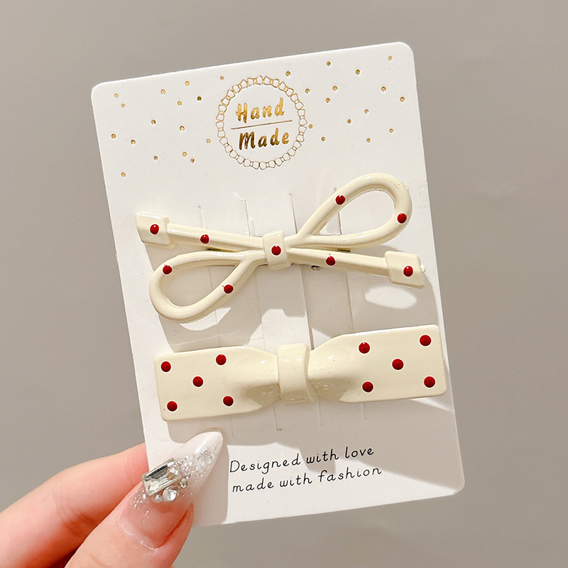 Coreana lateral frange clip de cabello de la frente de mujer sensación avanzada 2025 nuevo toque de dopamina clip de boca de pato