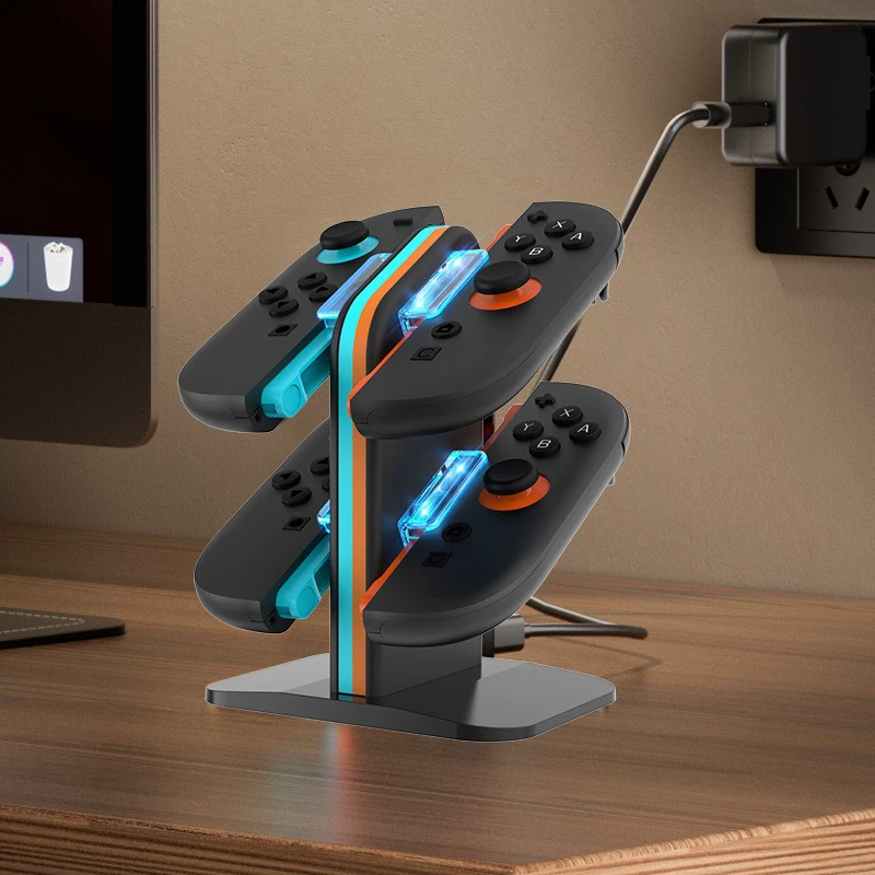 Подходящее для контроллера игровой консоли Nintendo Switch2, зарядное устройство Blu-ray на четыре заряда, небольшой ручка квадратная база