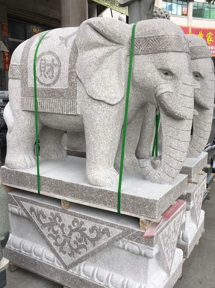 80 см каменная резная пара слонов, мужской и женский каменный слон для виллы, украшения для дверей, производитель каменной резьбы Хуайань