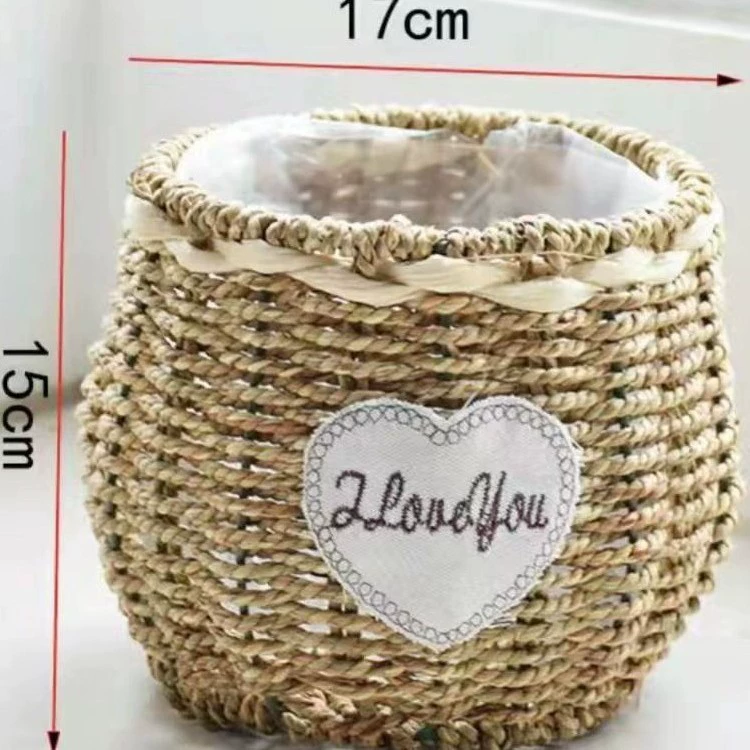 Соломенная корзина гостиная с сушеными цветочными компоновками декоративная европейская ручная настенная подставка для цветов