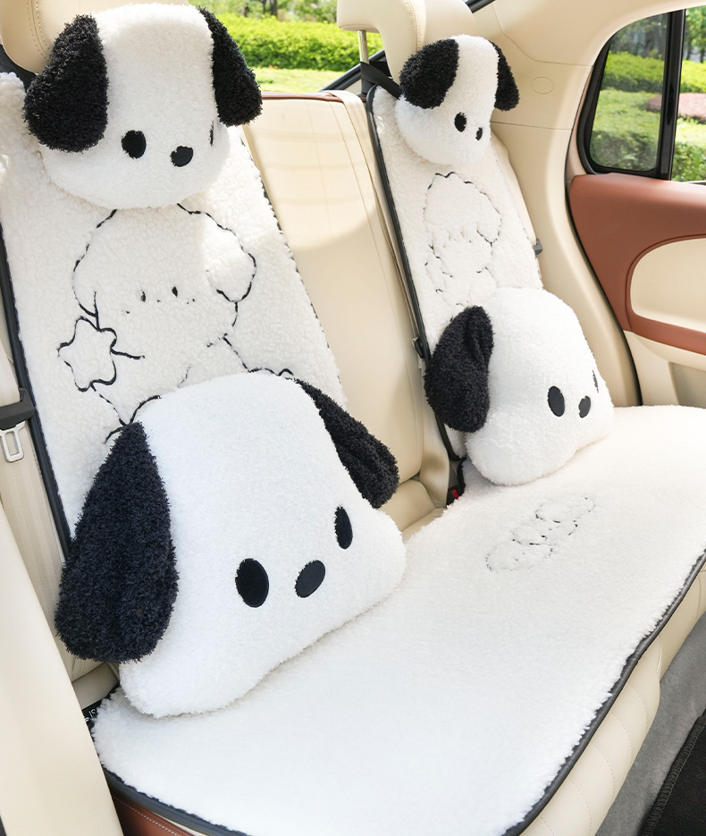 Cartoon Car Headrest Neck Pillow Cute Plush Dog Comfortable Car Cushion All Seasons Car Headrest Wholesale