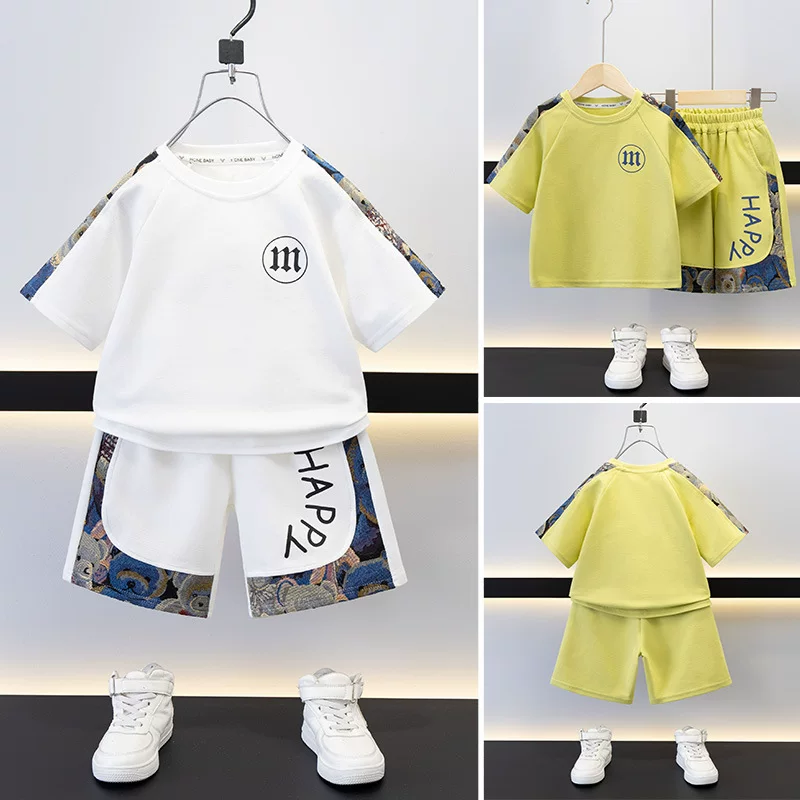 (), Tide, летняя одежда, детский тонкий комплект, с коротким рукавом