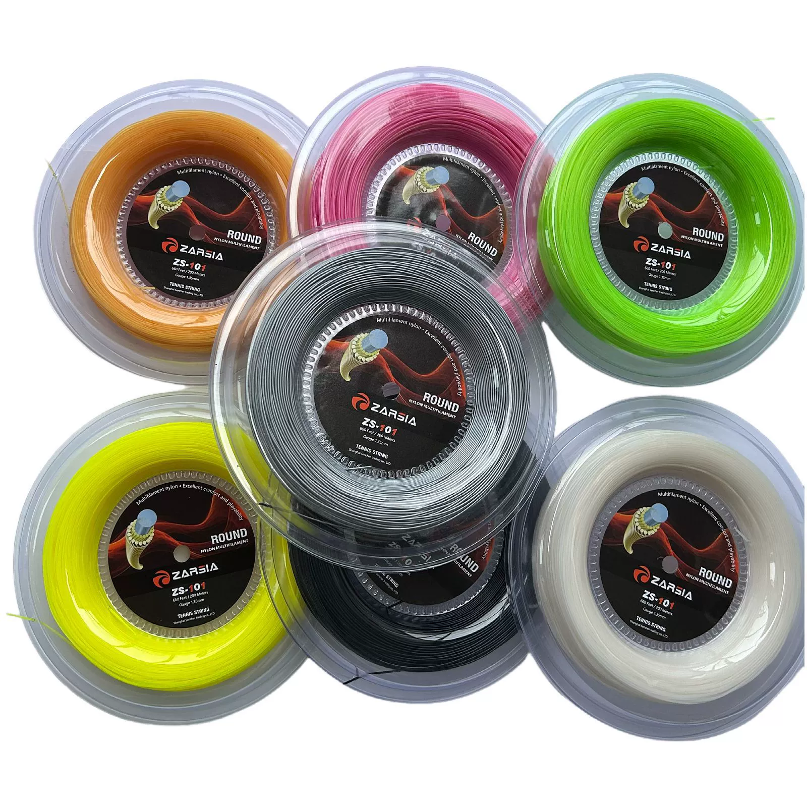 Разноцветная в наличии нейлоновая теннисная струна ZARSIA, высокая эластичность, большая катушка, струна для теннисной ракетки, мягкая струна для тренировок для начинающих, 200m
