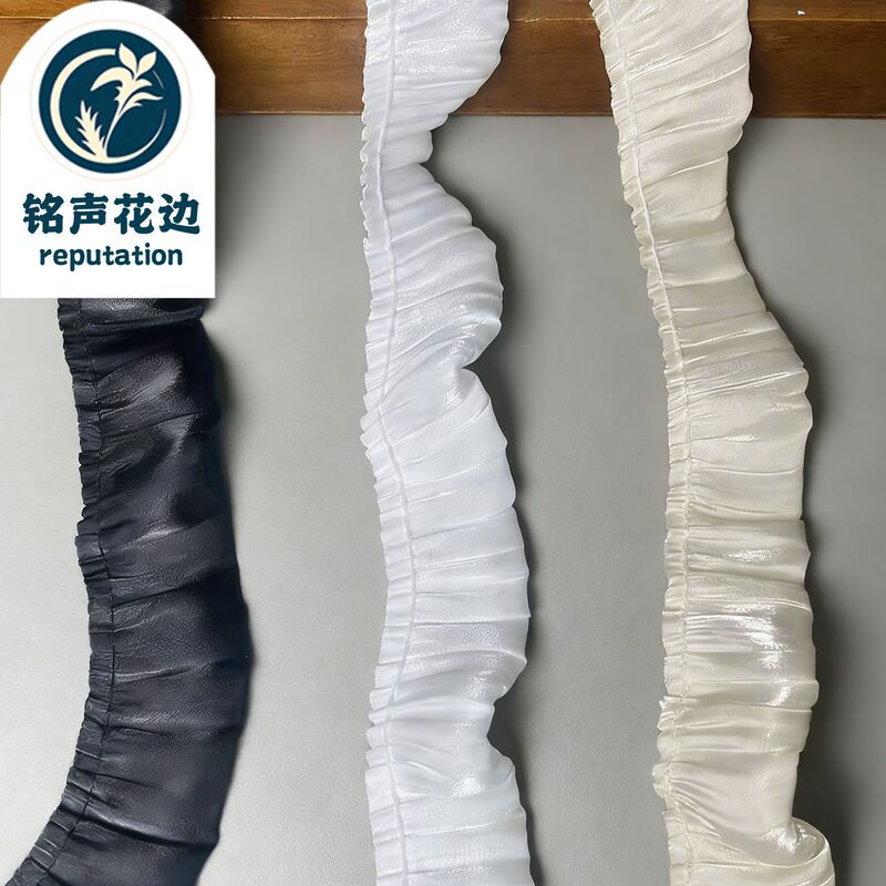 3Cm-5Cm Multi-Color Double-Layered Glitter Super Soft Crystal Fringe Pleated Lace Ruffle Skirt Hem Accessories DIY Children's Clothing