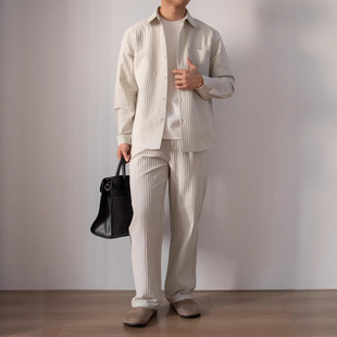 Japanese shirt, spring set, design trousers, loose straight fit
