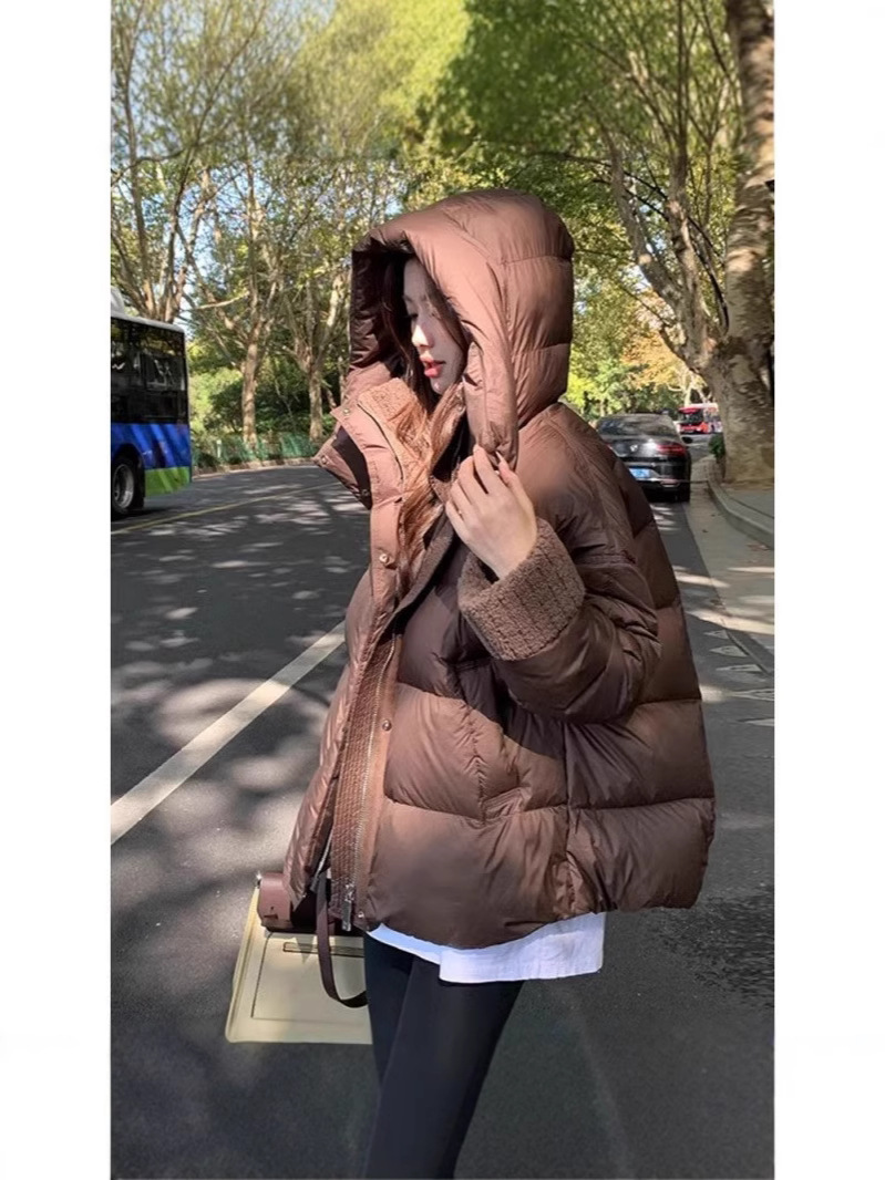 ダウンコットンジャケットレディースショート韓国風ルーズ暖かい綿ジャケット厚手ジャケット2025新作冬スモールフレグランスコットンジャケット