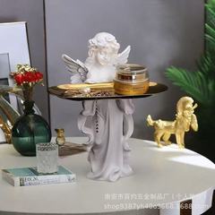 ヨーロッパのレトロな天使の像トレイ装飾品アリス装飾床玄関収納家の装飾