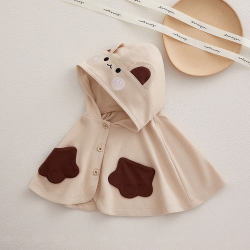 Infant Windproof Poncho for Outdoors - Autumn/Winter Unisex Baby Cape, Children's Windbreaker, Windproof Cute Baby Shoulder Cover - Outerwear