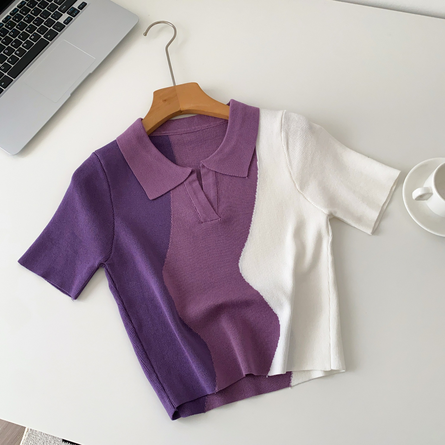 Chic Retro Polo Strickoberteil Für Damen - Stylische Bluse_voghion.com