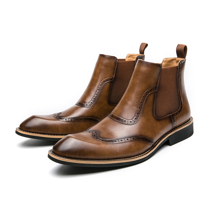 Big size new fashion men's autumn and winter leather boots trend in casual shoes_voghion.com