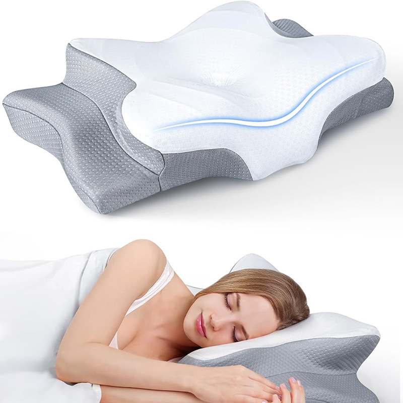 almohada de mariposa al por mayor de puntos transfronterizos almohada de rebote lento para proteger la columna cervical almohada especial de memoria de sueño almohada de algodón