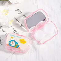 Eyekan Kaida контактные линзы коробка красоты контактные линзы Компаньон коробка для ухода ящик для хранения 8101 мультфильм зеркало коробка оптом