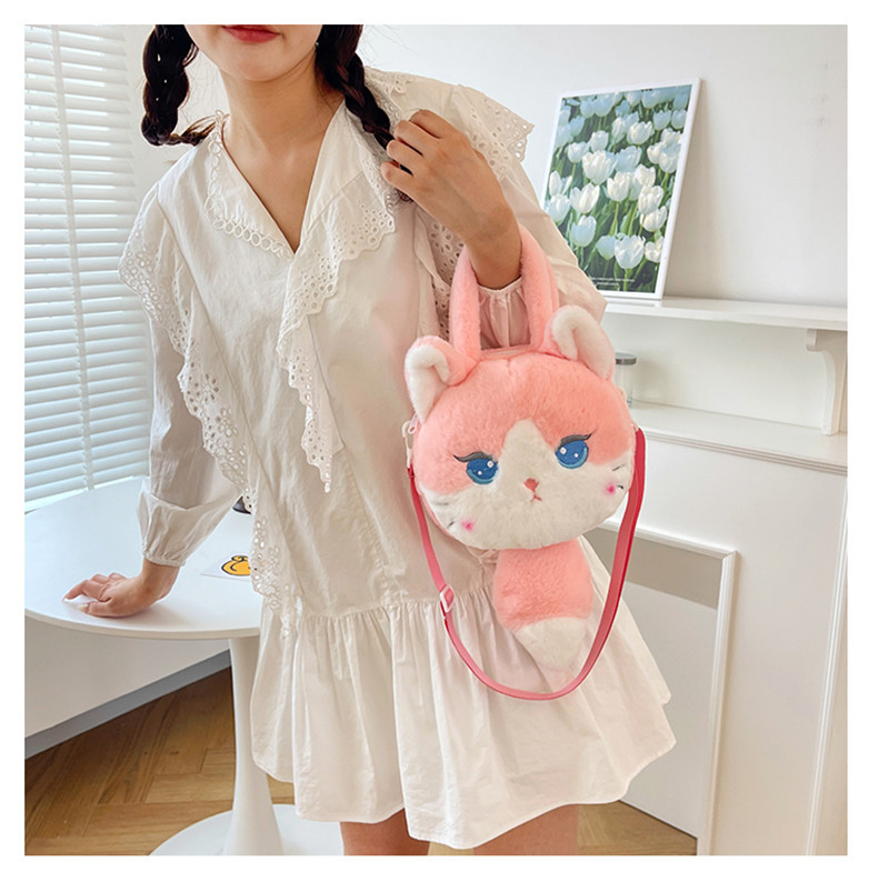 137g Weight Zipper Closure Type Single Shoulder Strap, Top Handle Strap Type Shoulder Bag Bags Type Casual Occasion Plush Material Animal, Cartoon Pattern Spring, Autumn&Winter Season Kid'S Gender Cute Style Round Shape Kid'S Plush Animal Cartoon Cute Round Zipper Shoulder Bag 9
