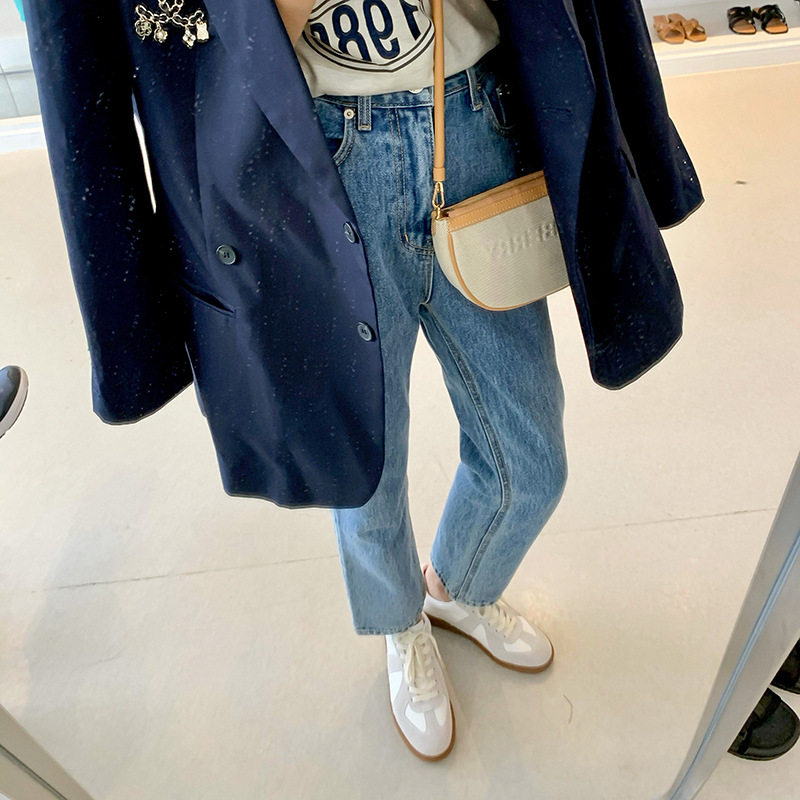 Giày sneaker nữ da thật cổ thấp phong cách tối giản, đế cao su chống trượt — V2 lót nhung, V2 một lớp bên trong