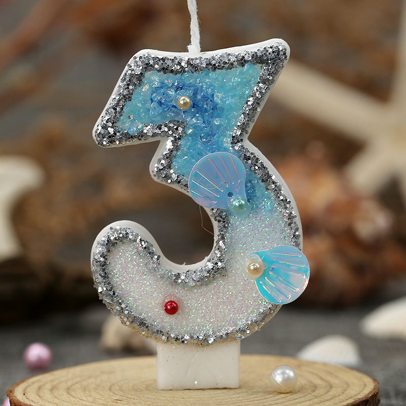 Nuevas velas digitales marinas playa de perlas conchas creativas bienes transfronterizos necesidades diarias venta caliente cumpleaños venta caliente transfronterizas