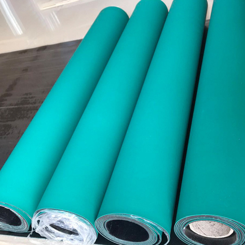 厂家供应耐高温防静电胶皮 2MM绿色台垫桌布抗静电地垫橡胶板胶皮