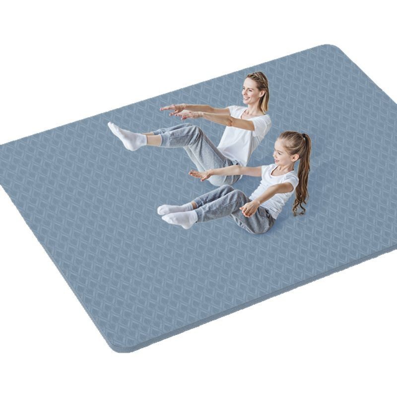 Tpe Family Double Mat Sports Fitness Floor Mat Widened and Thickeneded Yoga Mat Home Shock-Absorbing Mat Sound Insulation and Bubble Wrap