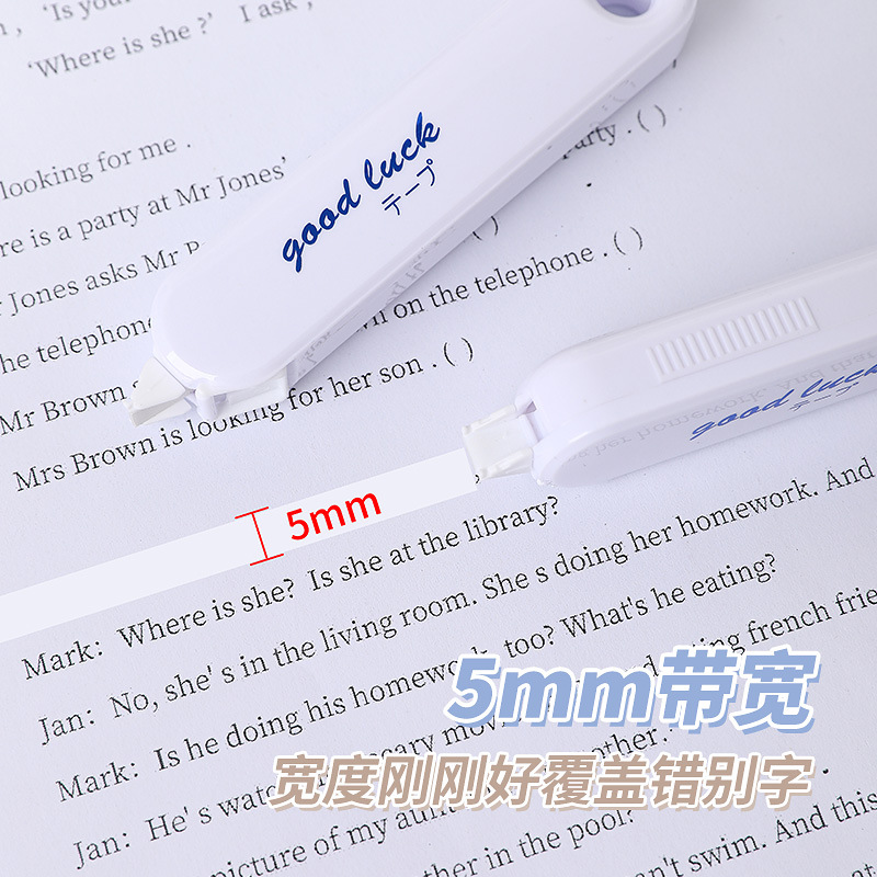 Blanco transparente simple corrección con alto valor de la cara con cubierta japonesa correa de corrección mini silenciosa correa portátil