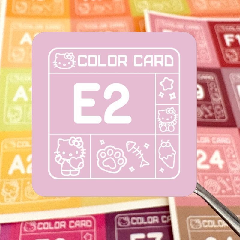 221-Color Bean Color Code Stickers Kt Cat Pixel Style Mard Square Handmade Waterproof Laminated Cute Fusion Beans