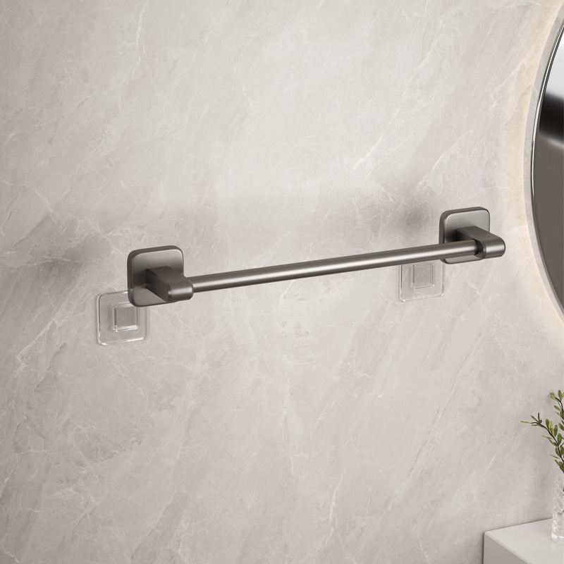 Drill-free bathroom shower towel rack wall-mounted bathroom towel hanger storage shelf cross-border bathroom storage rack