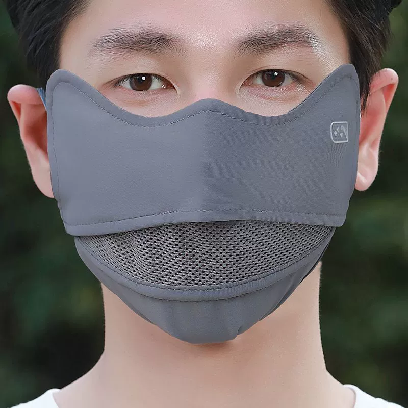 Мужская солнцезащитная маска для больших лиц, мужская модная дышащая женская летняя маска из ледяного шелка большого размера с защитой от ультрафиолета