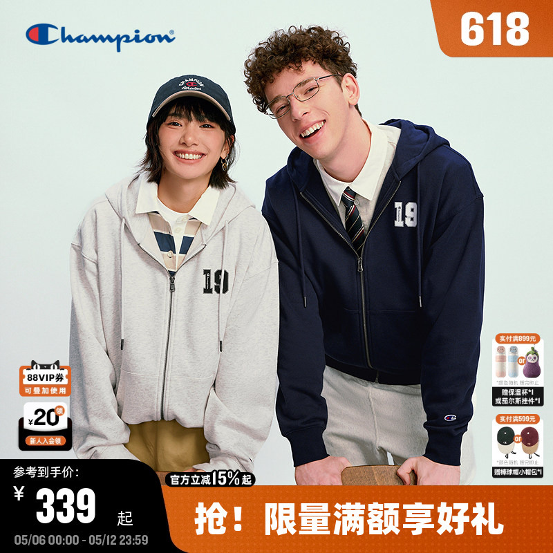 Cross-Border Ish Champion Hooded Sweatshirt for Men 2026 Spring New Zipper Jacket Top American Retro Trendy Brand for Women Cross-Border Ish Champion Hooded Sweatshirt for Men 2026 Spring New Zipper Jacket Top American Retro Trendy Brand for Women