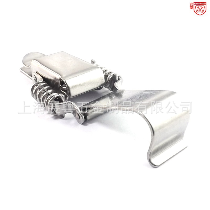 0417 acero inoxidable 304 doble resorte cierre cierre caja de madera cierre cierre cierre industrial cierre accesorios de bolsa