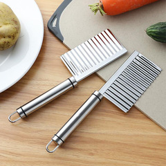 Cross-border 304 stainless steel wolf tooth potato knife household kitchen cooking french fry knife thick multi-functional wave knife