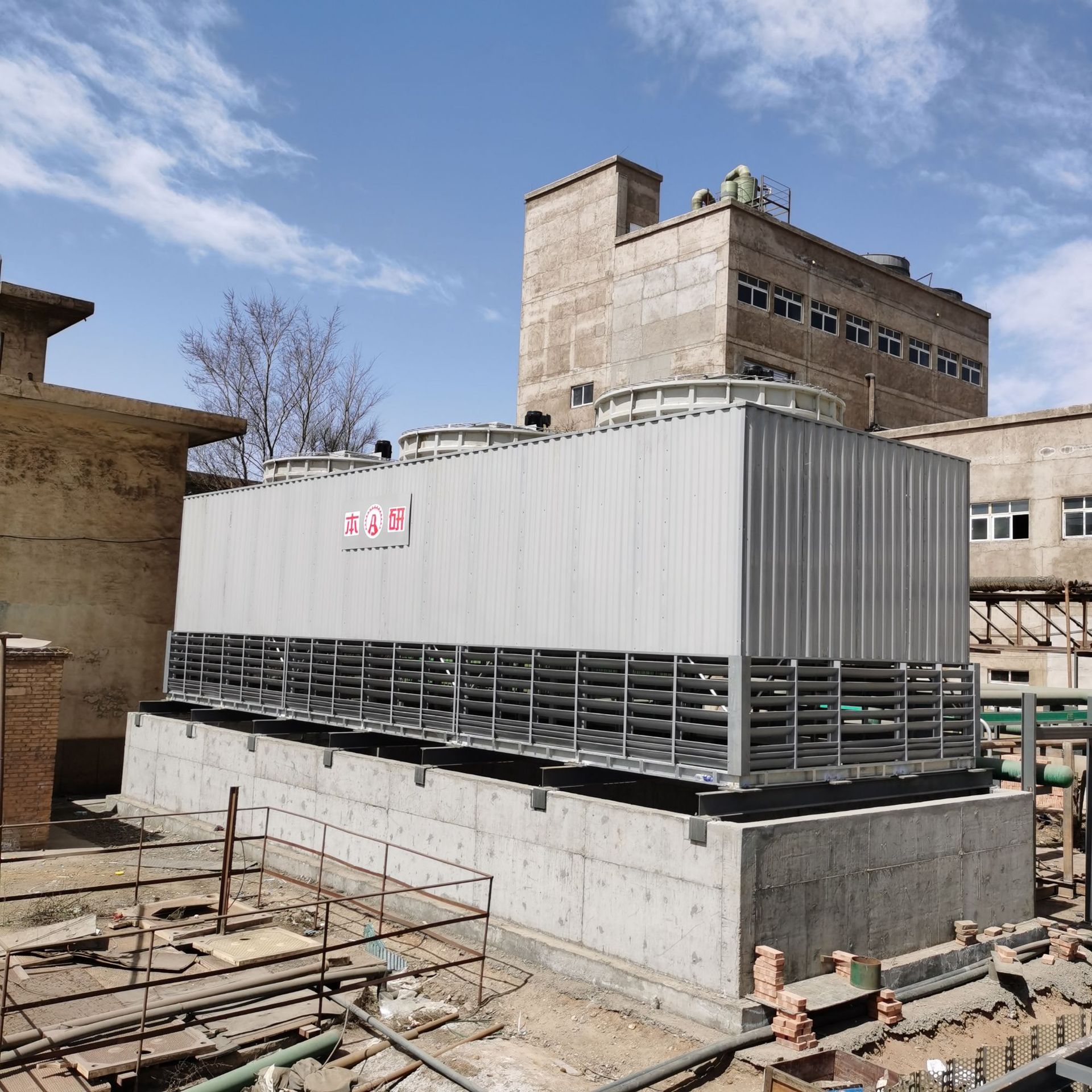 空压机配套方形逆流无底盘玻璃钢冷却水塔 提供管道上门安装服务