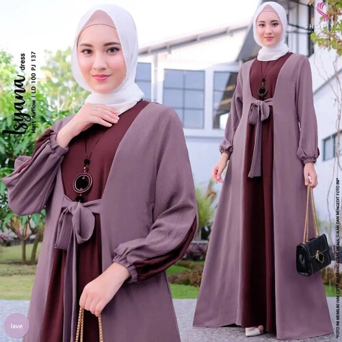 Malay Muslin Women's Middle Eastern Dress Tie Waist Long Sleeve Long Dress Abaya Versatile