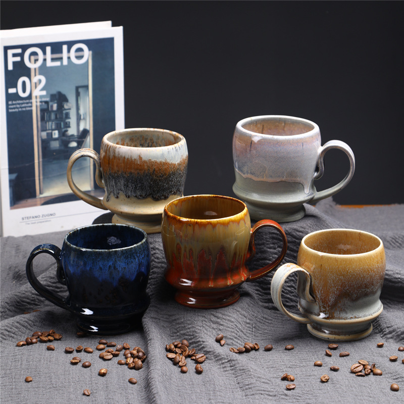 Middle Eastern Style Large-Capacity Ceramic Large-Sized Top Quality Mug, Supply, Kiln-Fired Water Cup, Vintage Coffee_voghion.com