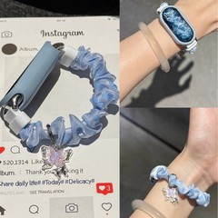 适用小米手环10表带新款9弹力8波点发圈NFC版腕带夏女发绳创意潮