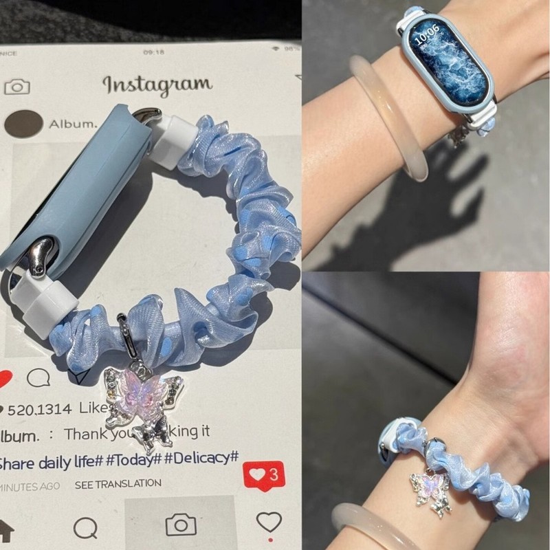 适用小米手环10表带新款9弹力8波点发圈NFC版腕带夏女发绳创意潮|undefined