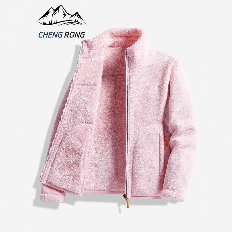 Camel HJCAMEL Outdoor Fleece Clothes Couple Polar Fleece Autumn and Winter Fashion Brand Double-sided Wear Thickened Coral Fleece Jacket