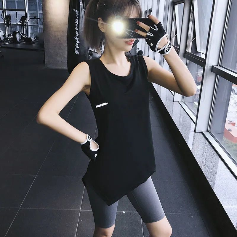 1 Yoga Vest Sports T-shirt Summer Loose Half Sleeve Blouse Breathable Quick-drying Top Women's Training Internet Celebrity Fitness