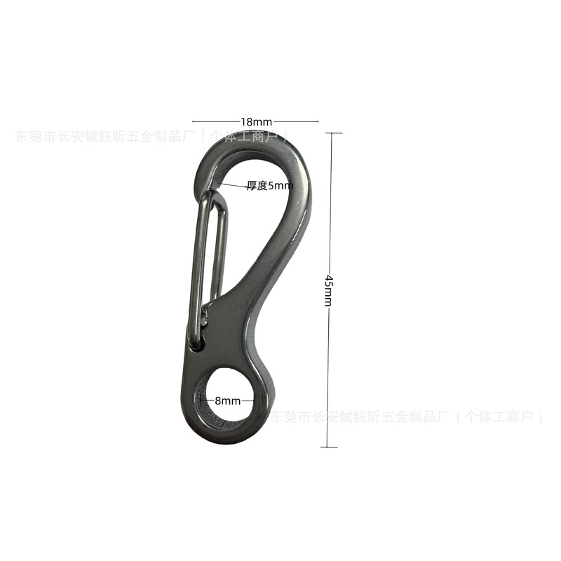 in stock 304 Stainless Steel Keychain Men's Waist Buckle Car Keychain Outdoor Mountaineering Buckle Pendant Kettle Hanging Buckle