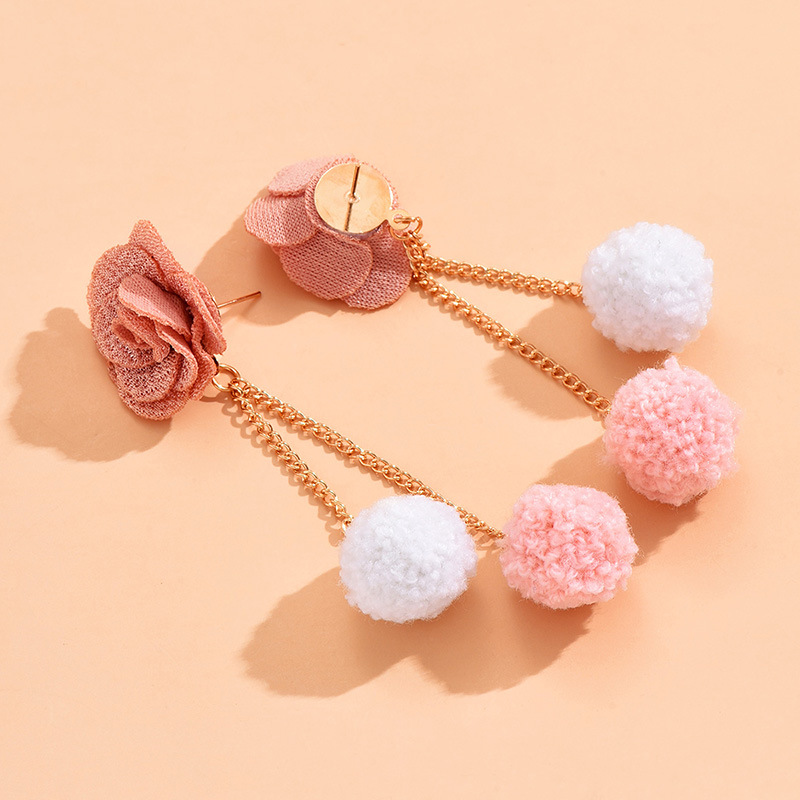 1 Pair Fashion Flower Cloth Womenu0027S Drop Earrings