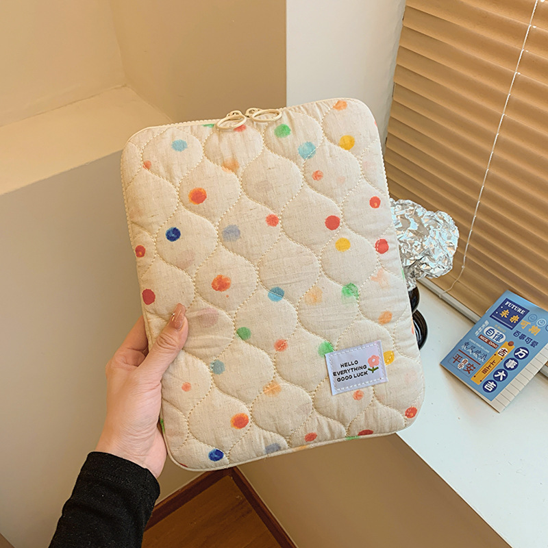 South Korea ins niche design girl heart wave point computer bag 14 inch notebook 11 inch iPad liner bag