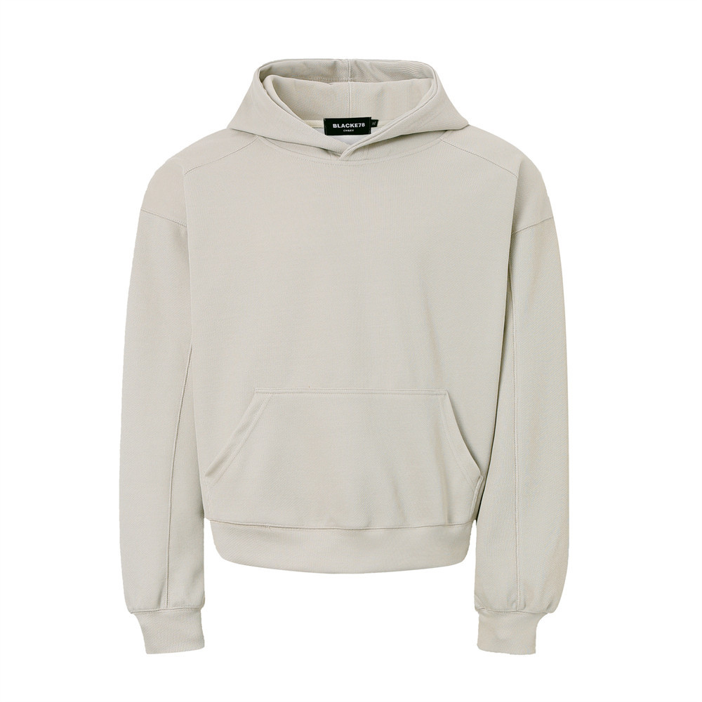 Pullover-Hoodie im amerikanischen Stil, schlicht, einfarbig, trendiger Herrenlook, vielseitiges, lockeres Freizeit-Sweatshirt für Herbst und Winter_voghion.com