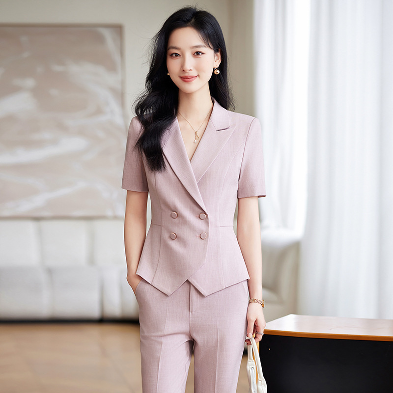 Jewelry Store Professional Suit for Women, Double-Breasted Blazer, 2026 New Style, Elegant and Intellectual Workwear for Announcers and Hosts